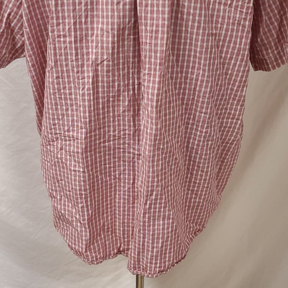 Steve and Barrys Mens XXXL Red Stripe Plaid Short Sleeve Button Up Shirt - Picture 8 of 12